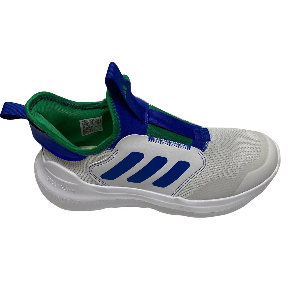 Adidas Tensaur Comfort Slip On Youth Boys Blue, Wht Sneakers Casual Shoes 6 NWOB